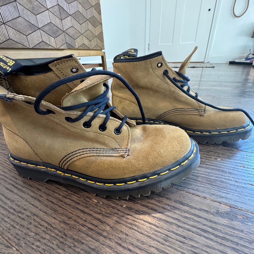 Dr. Martens Suede Tan Boots — MADE IN ENGLAND